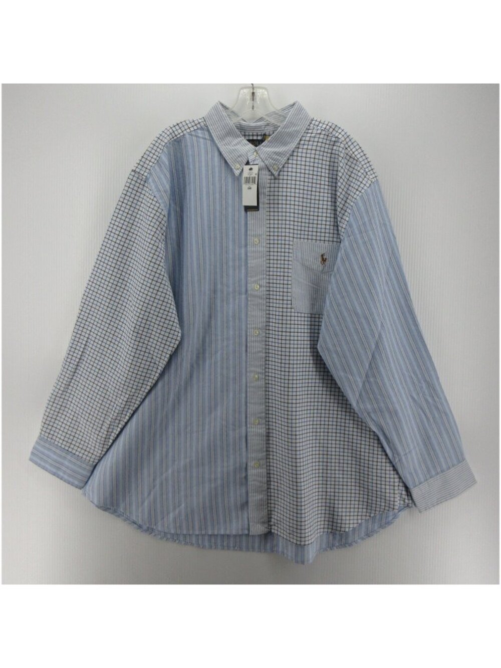 Polo Ralph Lauren Shirt 2XB Oxford Patchwork Fun Shirt Striped Check